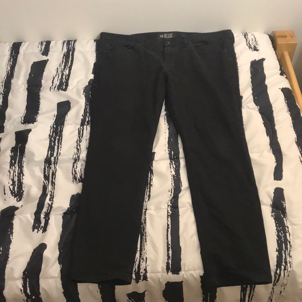 Men’s RUDE Black Skinny Jeans